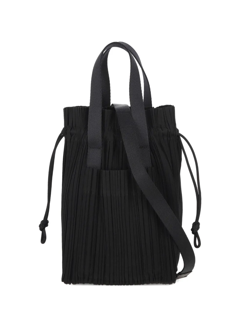 Pleats Please Issey Miyake pleated drawstring tote bag | Black | Image 1