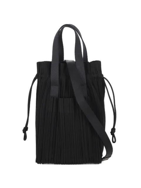 Pleats Please Issey Miyake pleated drawstring tote bag