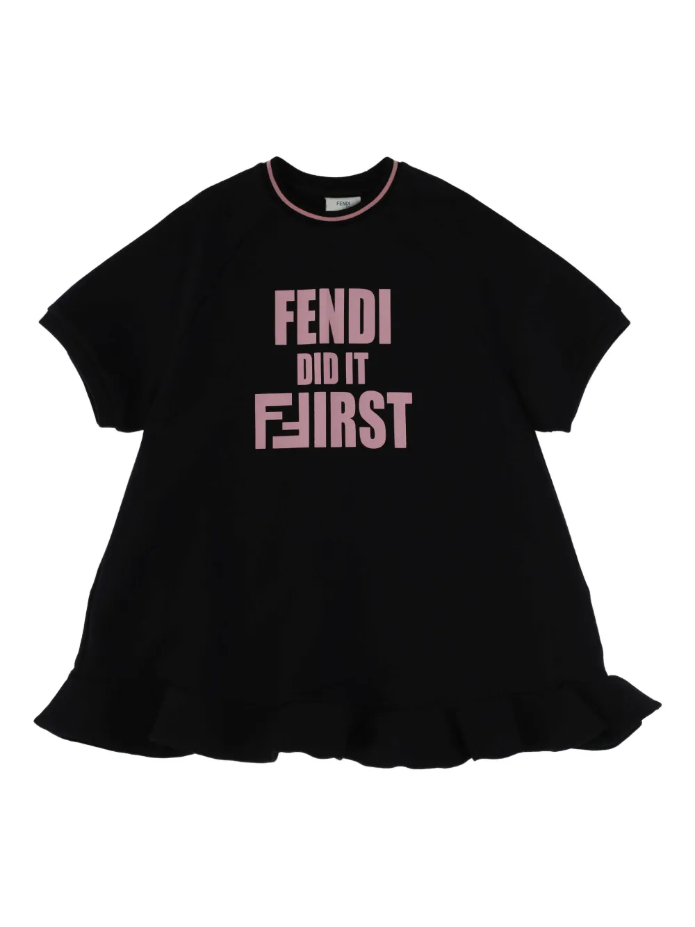 Fendi Kids ruffled-hem dress - Black