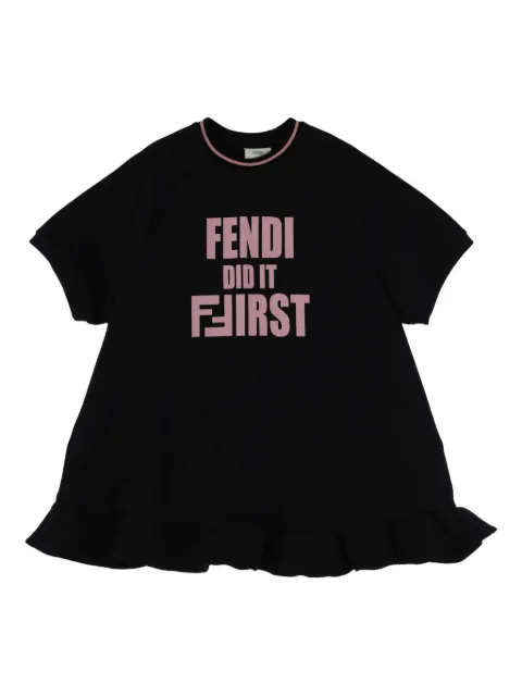 Fendi Kids vestido con dobladillo de volantes