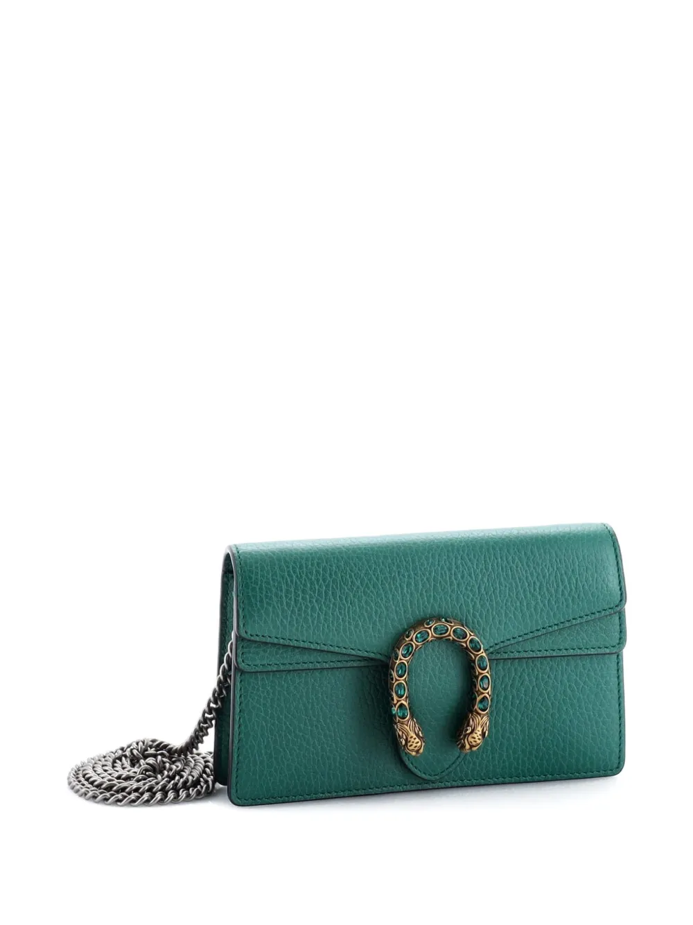 GUCCI Pre-owned Dionysus Bag Leather Super Mini Clutch Bag In Green
