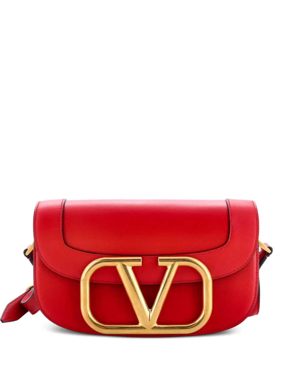 Valentino Garavani Pre-Owned Supervee Leather Medium crossbody bag - Rosso