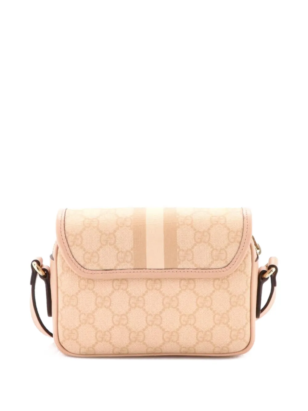 GUCCI Pre-owned Ophidia Flap Shoulder Bag Gg Coated Canvas Mini Crossbody Bag In Pink