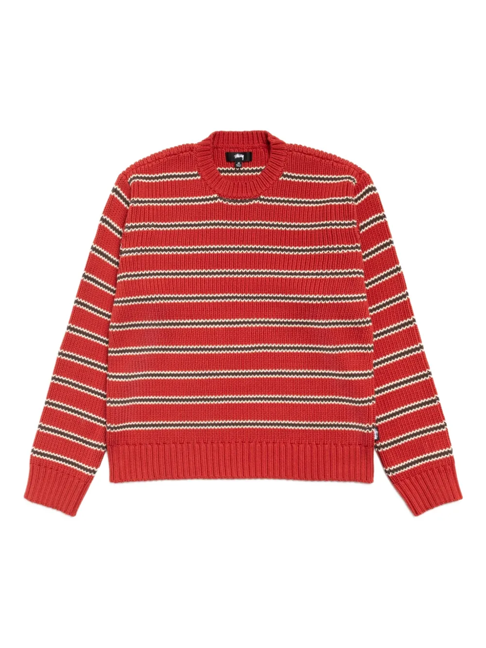 Stüssy pull à rayures | rouge | Image 1