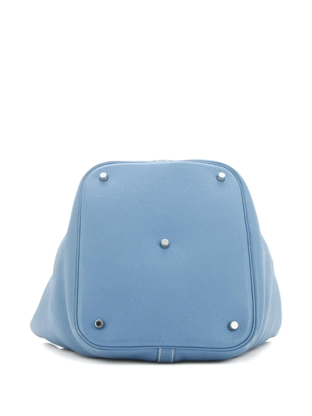 Pre-owned Hermes Picotin Lock Bag Clemence Gm Bucket Bag In Blue