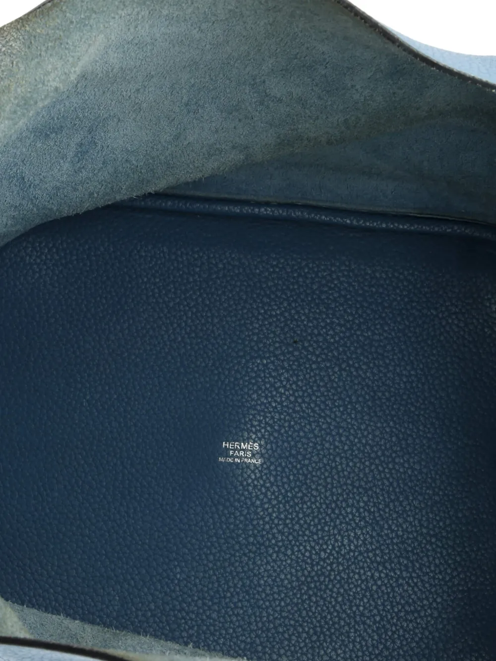 Pre-owned Hermes Picotin Lock Bag Clemence Gm Bucket Bag In Blue