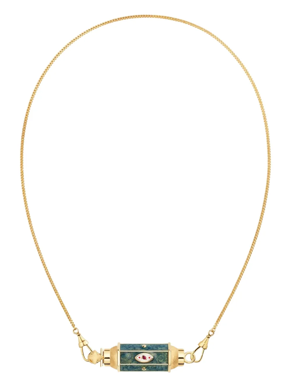 Marie Lichtenberg green evil eye necklace - Oro