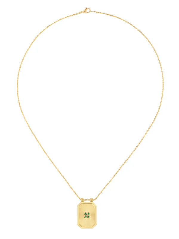 Marie Lichtenberg Luck Emerald Scapular Necklace in Gold