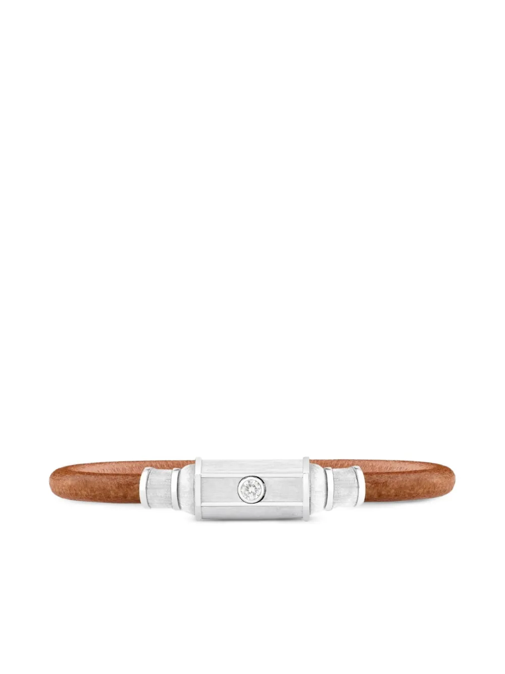 Marie Lichtenberg Diamond Lasso leather bracelet - Argento