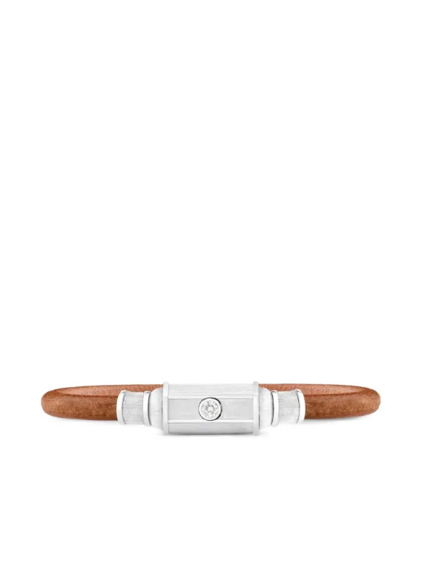 Marie Lichtenberg Diamond Lasso Leather Bracelet in Silver