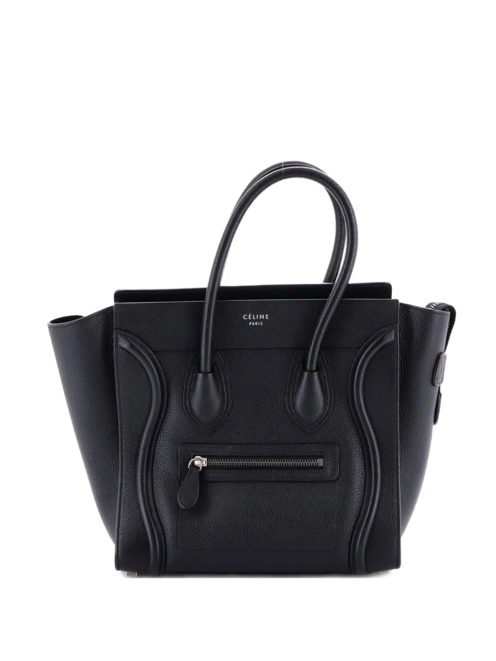 Celine Pre-Owned Luggage Bag Grainy Leather Micro tote bag - Nero