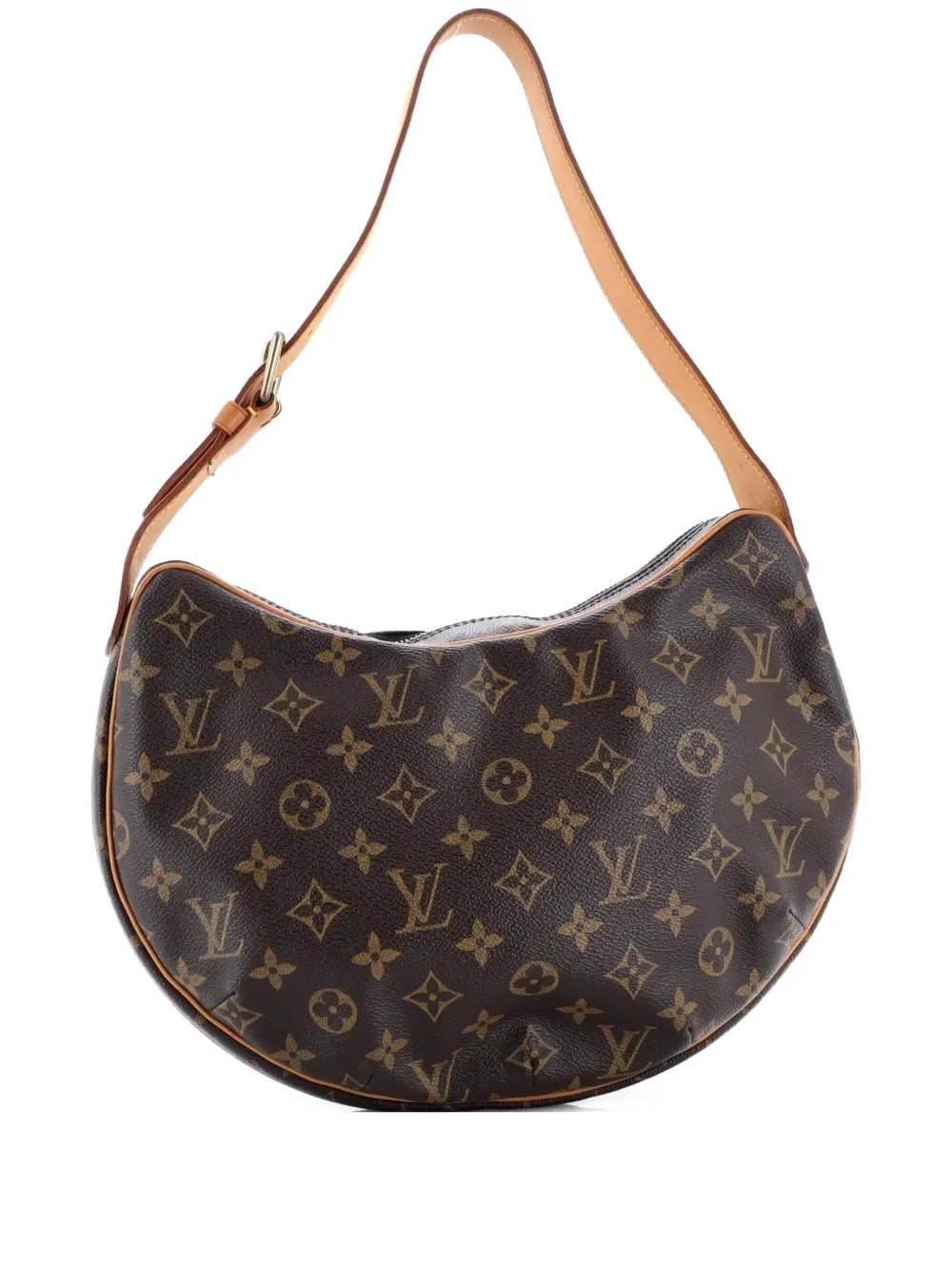 Pre-owned Louis Vuitton Croissant Handbag Monogram Canvas Pm Hobo Bag In Brown