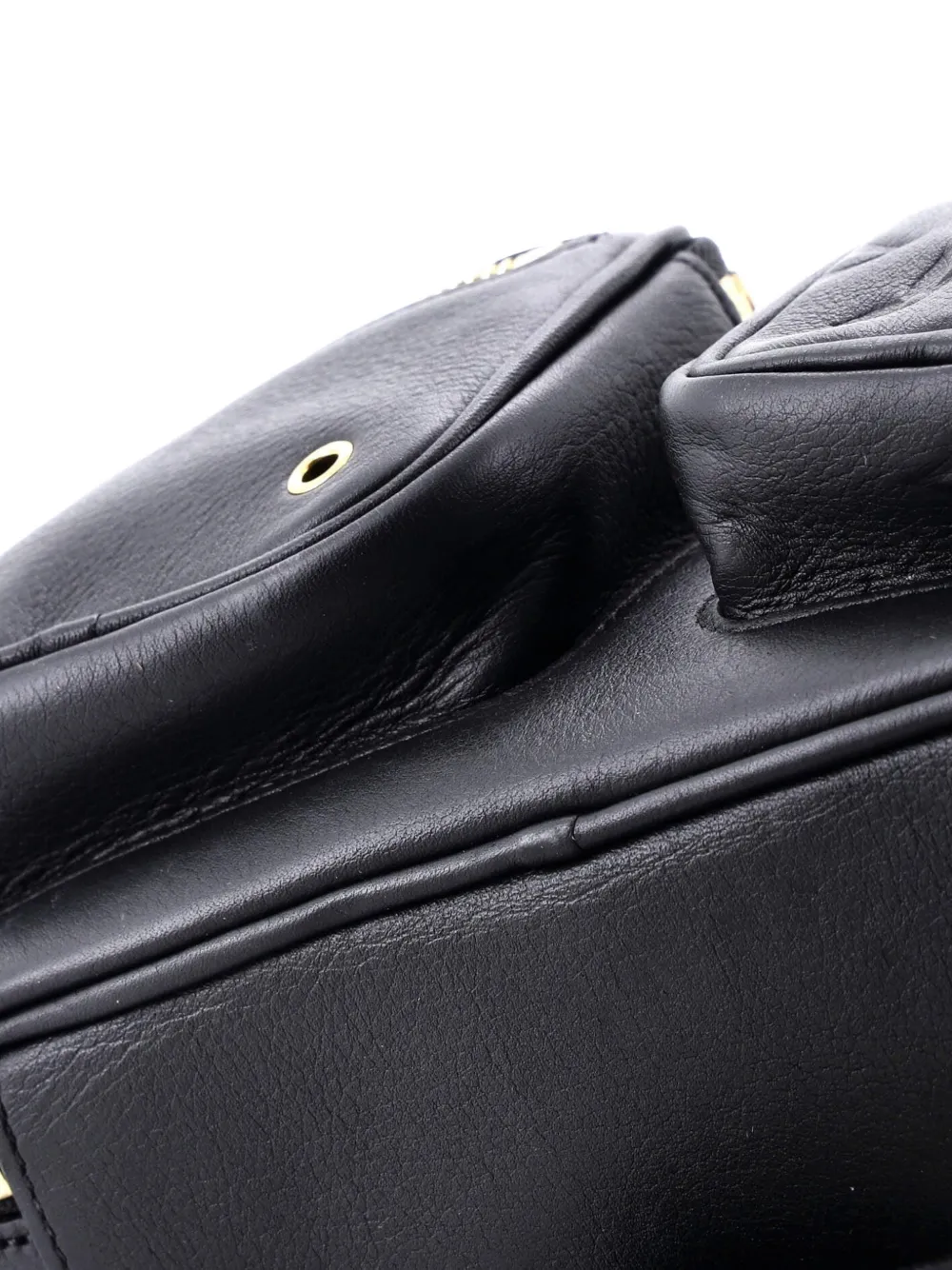 Pre-owned Louis Vuitton Utility Calfskin With Embossed Monogram Detail Crossbody Bag In Black