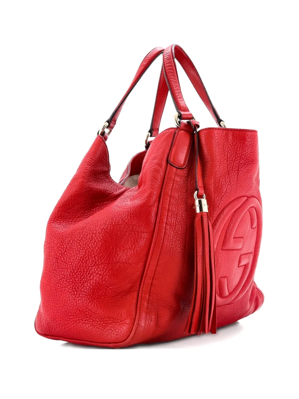 Click to view more detailed imagery on our partner's website Pre-owned Gucci Sukey Ssima Leather Large Tote Bag In Red