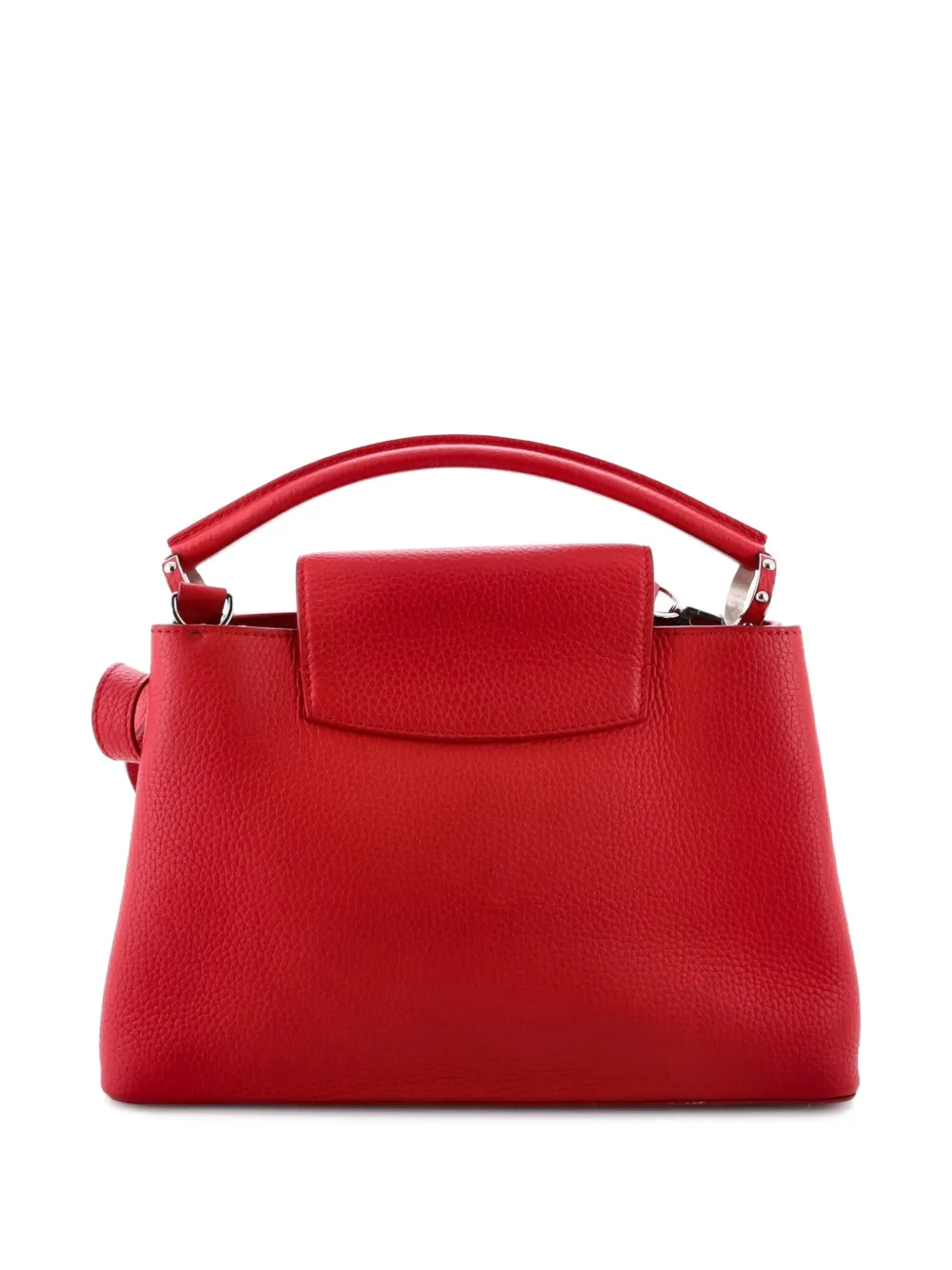 Pre-owned Louis Vuitton Capucines Bag Leather Pm Satchel In Red