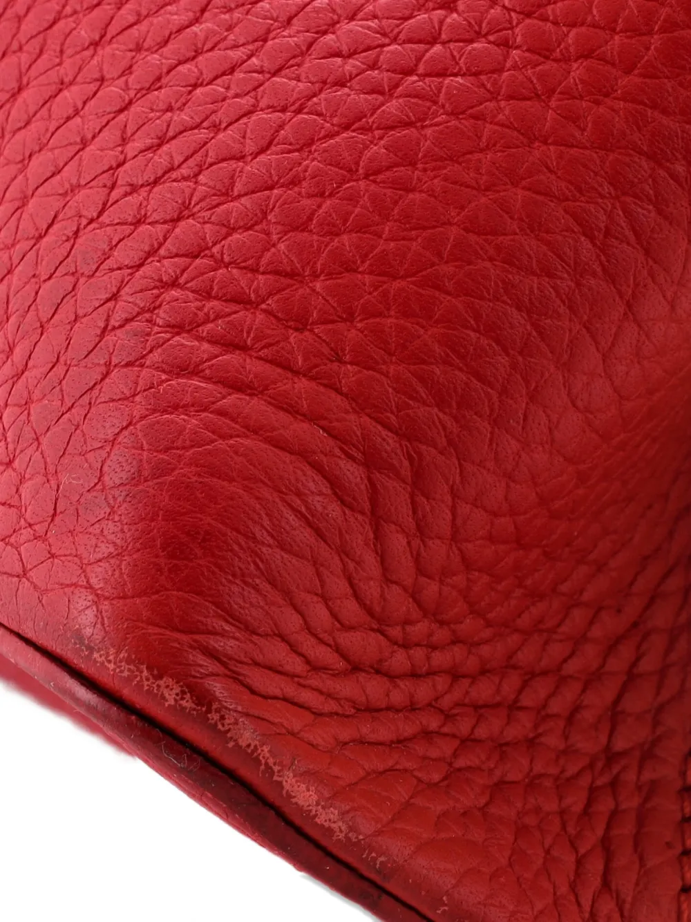 Pre-owned Louis Vuitton Capucines Bag Leather Pm Satchel In Red