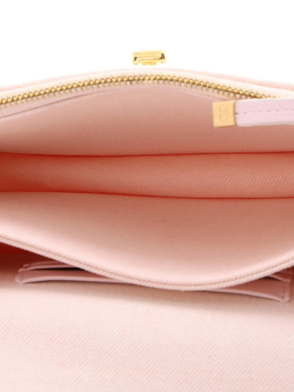 DIOR Pre-owned Miss Caro Flap Bag Cannage Quilt Denim Mini Shoulder Bag In Pink