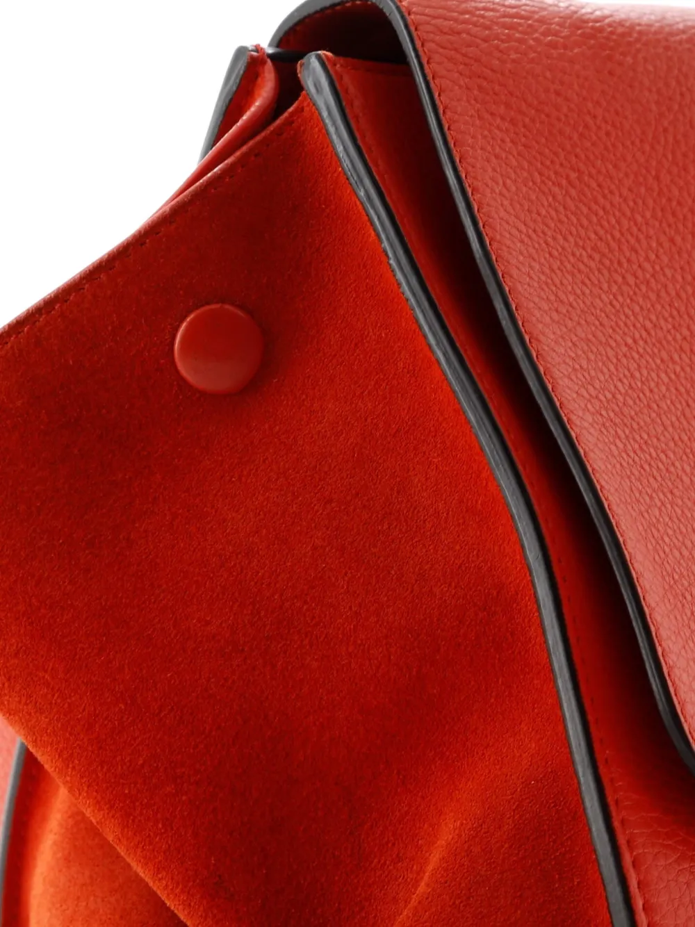 CELINE Pre-owned Trapeze Bag Leather Small Satchel In Orange