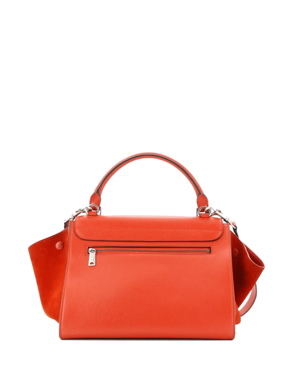 CELINE Pre-owned Trapeze Bag Leather Small Satchel In Orange