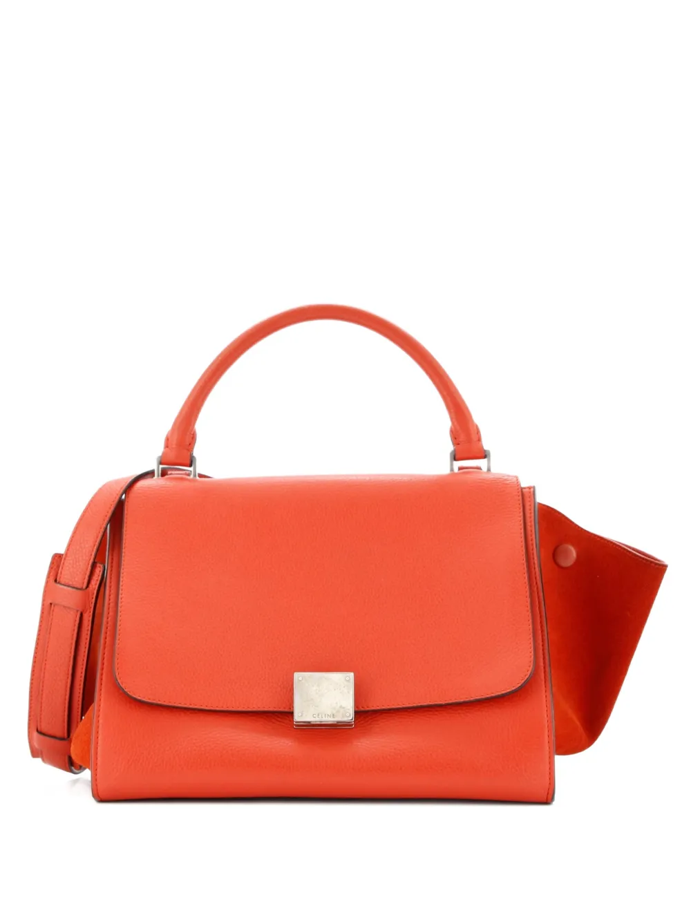 Click to view more detailed imagery on our partner's website Pre-owned Celine Trapeze Bag Leather Small Satchel In Orange