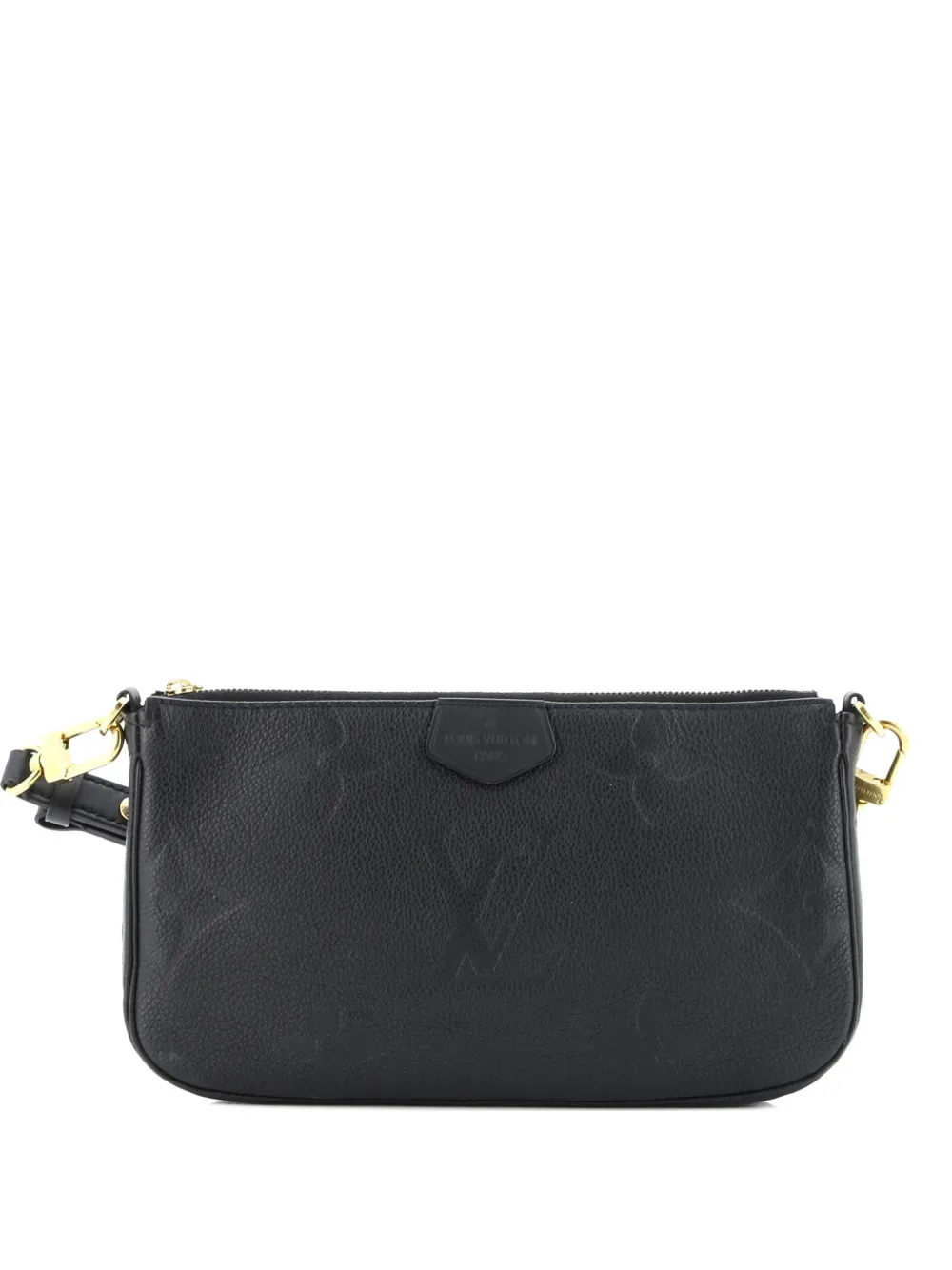 Pre-owned Louis Vuitton Multi Pochette Accessoires Monogram Empreinte Giant Crossbody Bag In Black