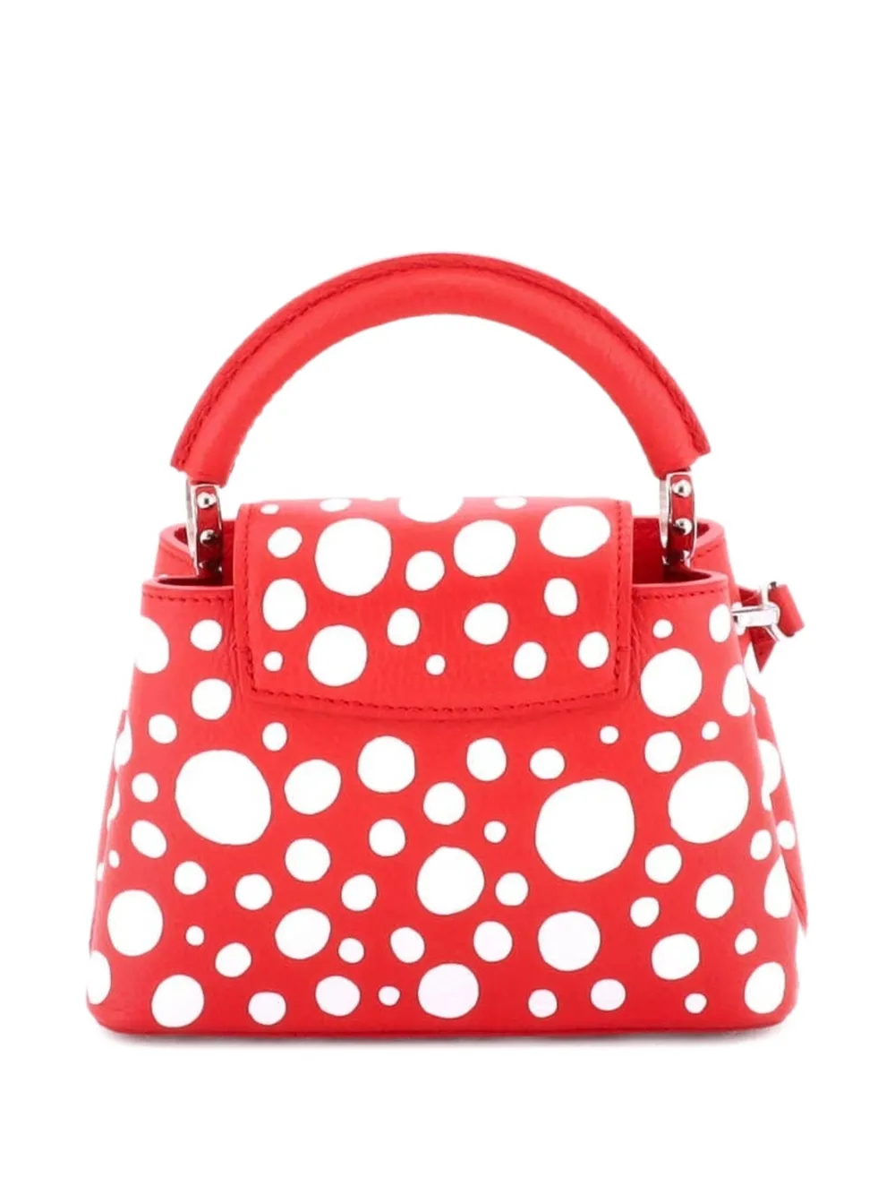 LOUIS VUITTON Pre-owned Capucines Bag Yayoi Kusama Infinity Dots Taurillon Leather Mini Crossbody Bag In Red