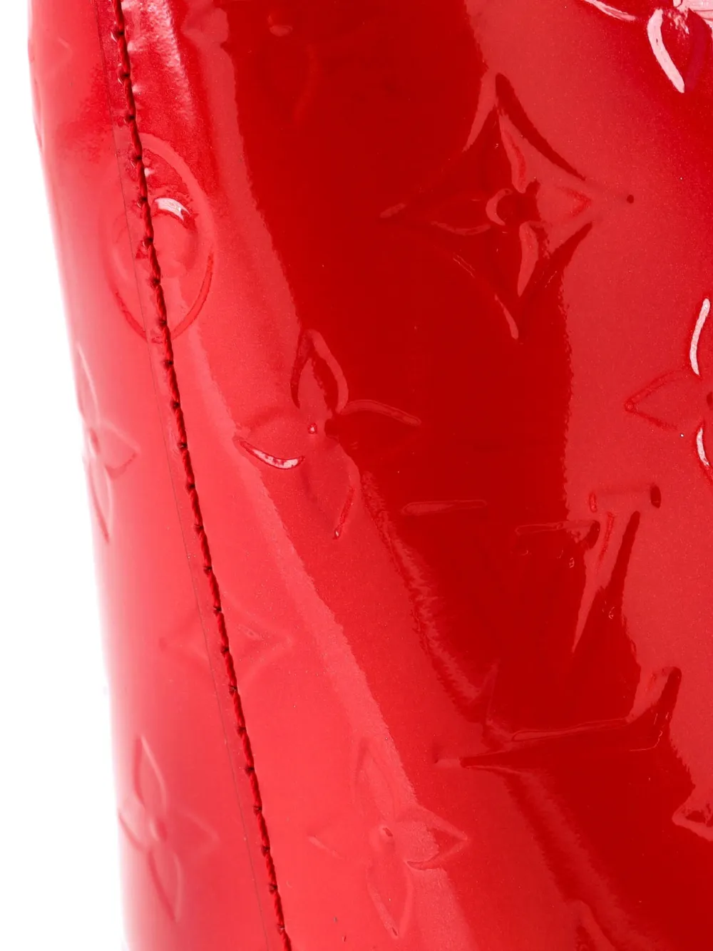 Pre-owned Louis Vuitton Montebello Handbag Monogram Vernis Mm Satchel In Red