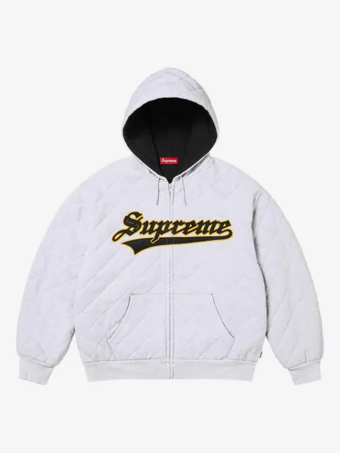 Supreme quilted zip hooded sweater
