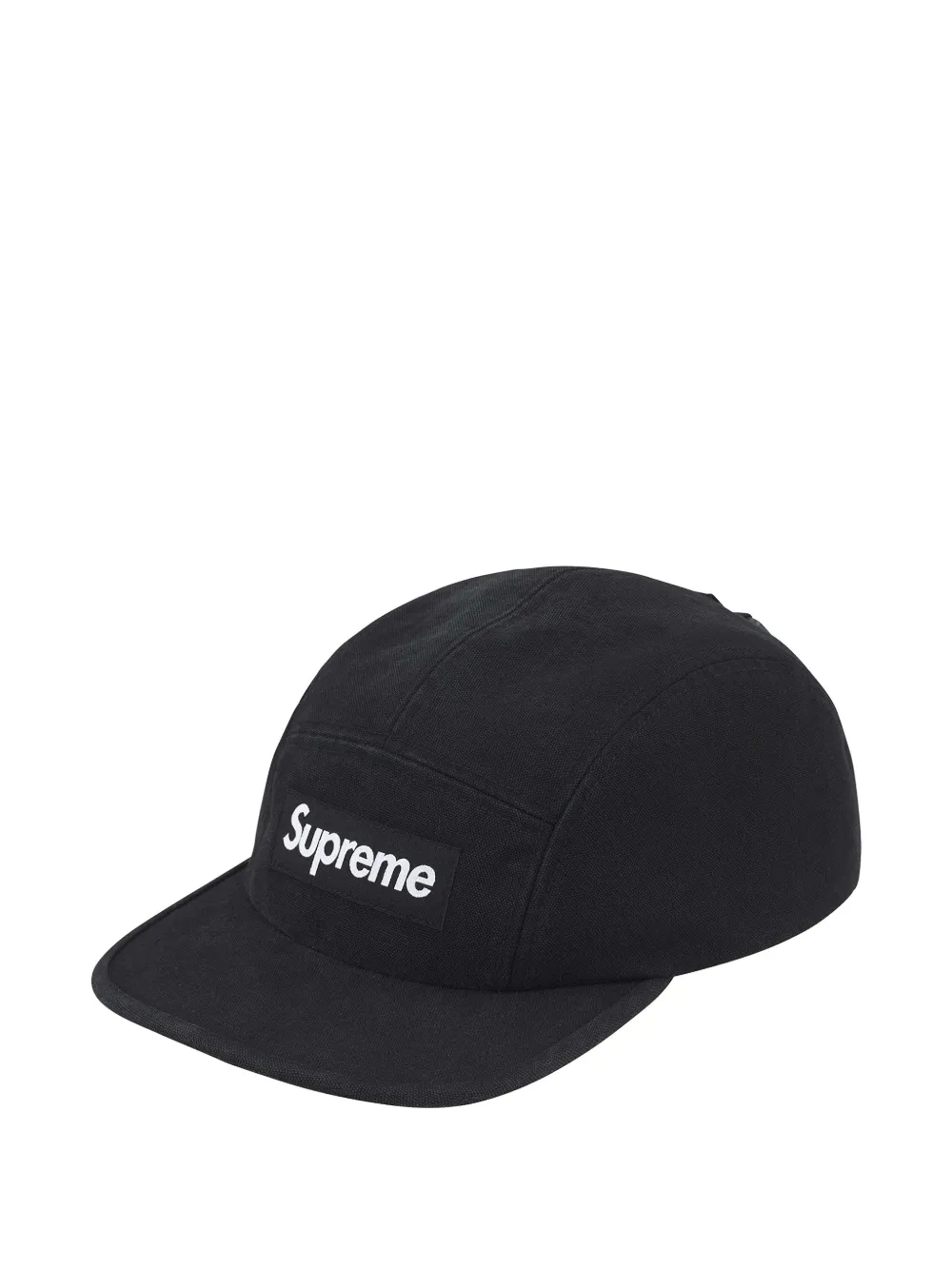 Supreme Logo-patch Baseball Cap In Black