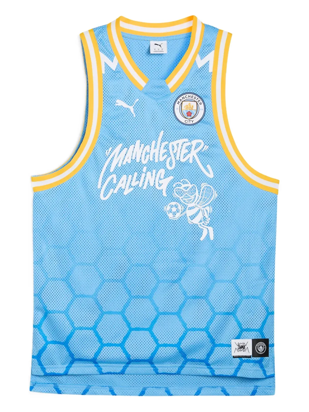 PUMA v-neck graphic T-shirt - Blu