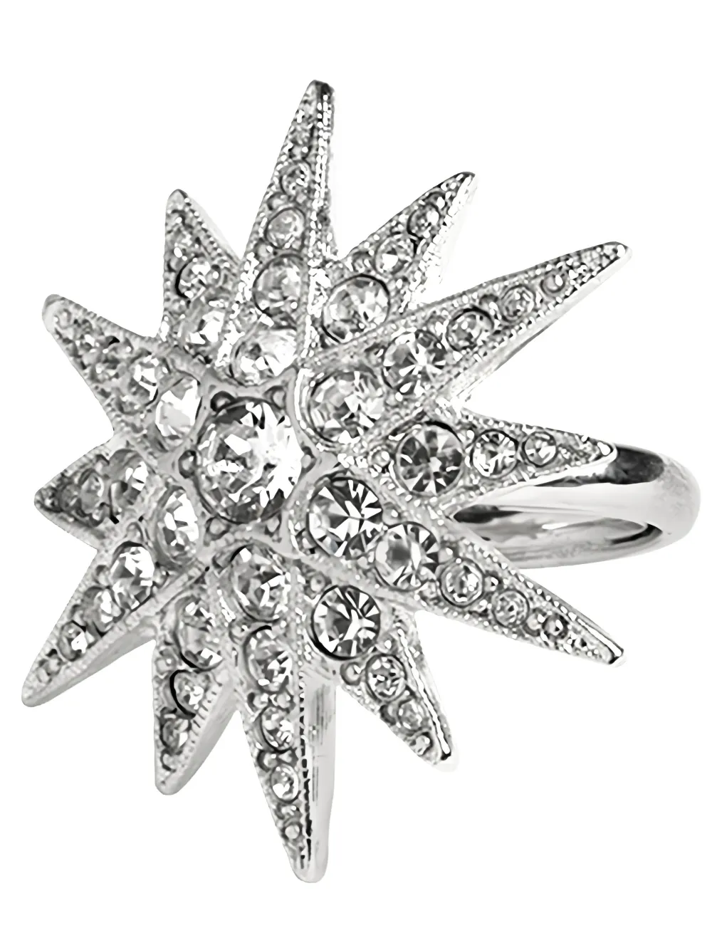 Kenneth Jay Lane crystal-emellishment ring - Zilver