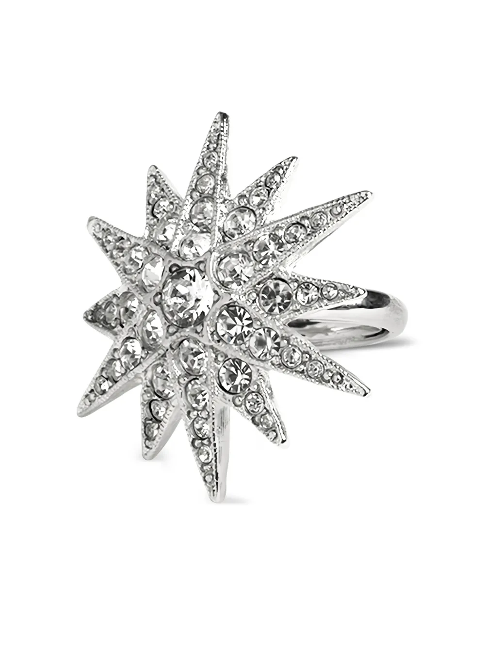 Kenneth Jay Lane crystal-emellishment ring - Argento