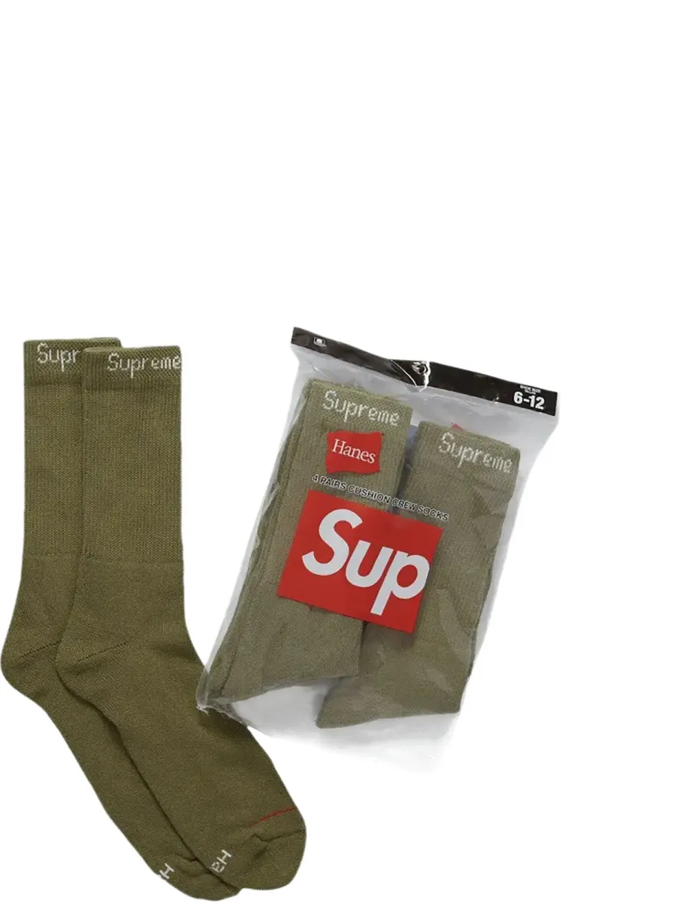 Supreme Logo-embroidery Socks (set Of Four) In Green