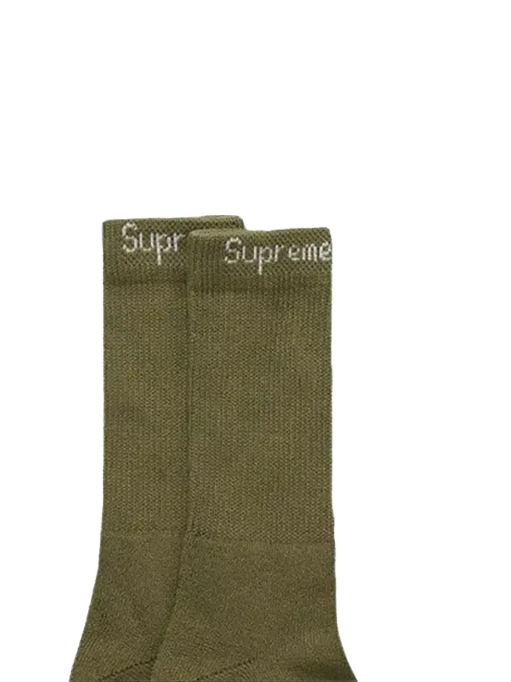Supreme Logo-embroidery Socks (set Of Four) In Green
