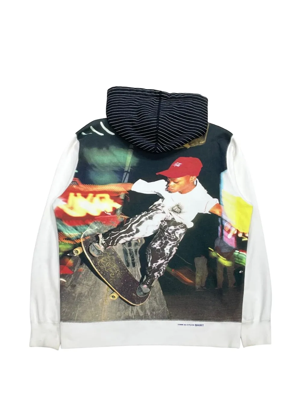 Supreme x Comme Des Garçons ストライプ パーカー | ホワイト Supreme x Comme Des Garçons ストライプ パーカー | ホワイト