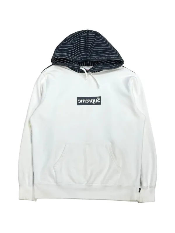 Supreme x Comme Des Garçons ストライプ パーカー | ホワイト Supreme x Comme Des Garçons ストライプ パーカー | ホワイト