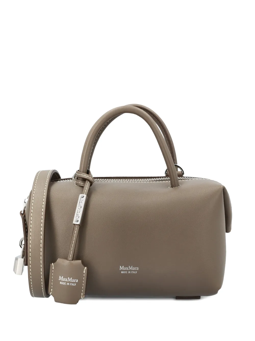 Max Mara Holdalls top handle padlock-detail tote bag - Brown