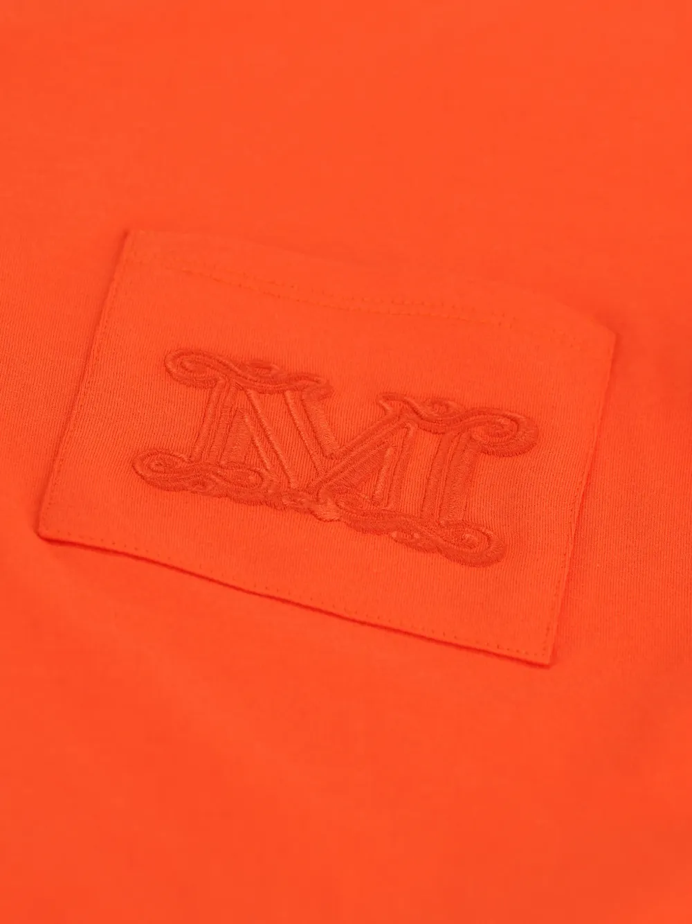 Max Mara T-shirt met geborduurd logo en borstzak Oranje