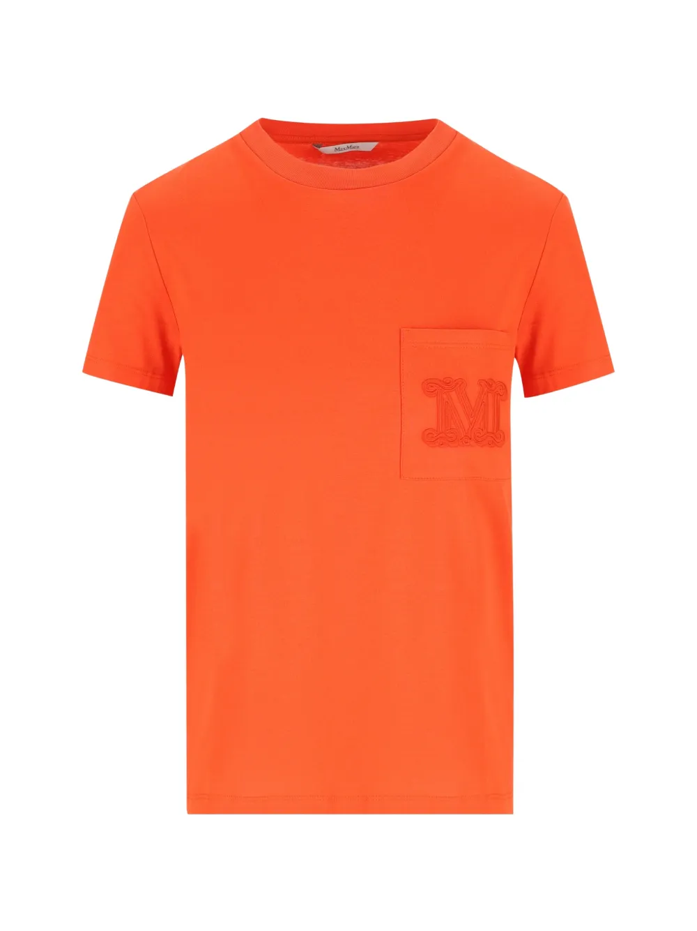 Max Mara chest-pocket embroidered-logo T-shirt - Arancione