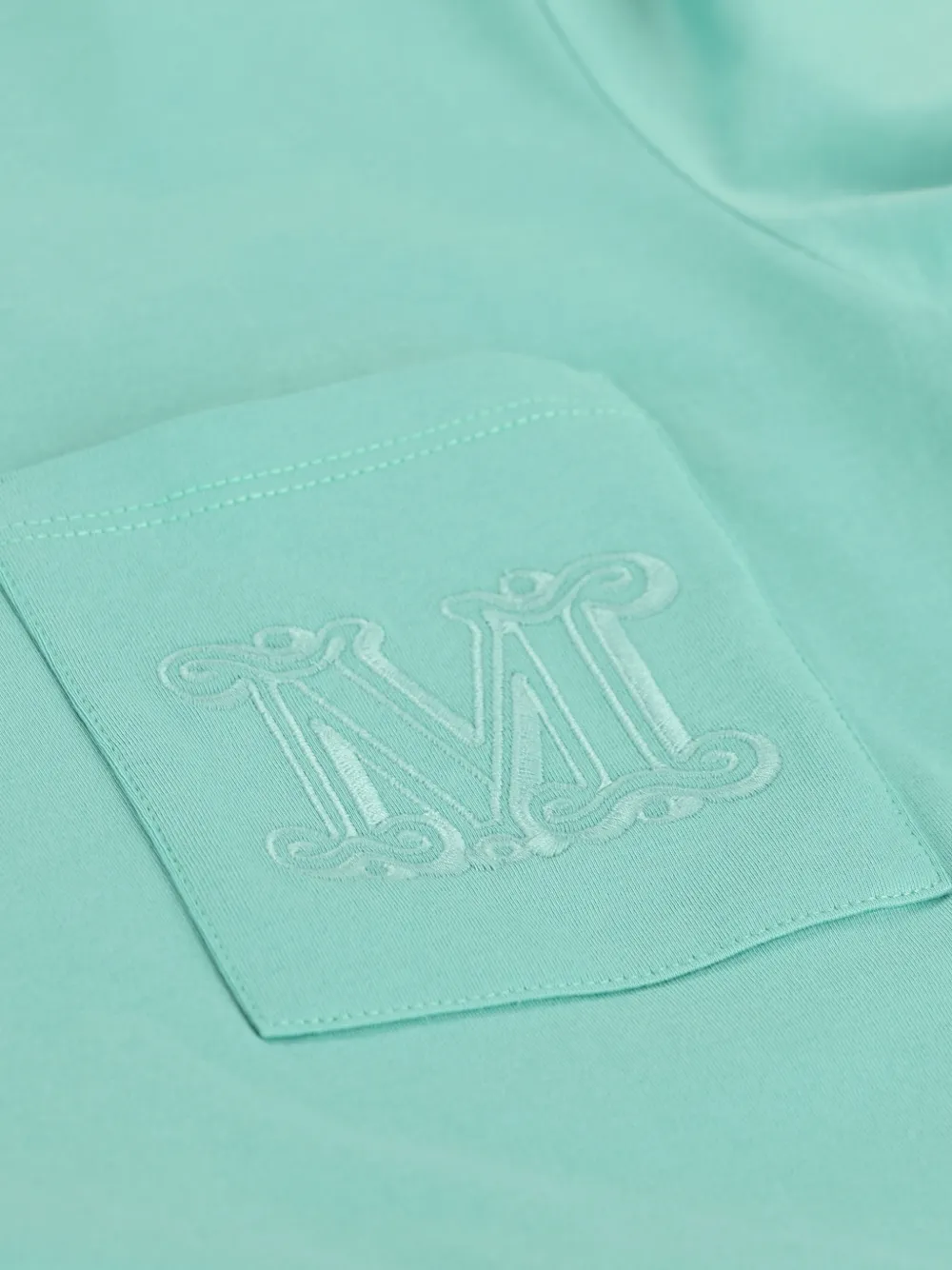 Max Mara T-shirt met geborduurd logo en borstzak Groen