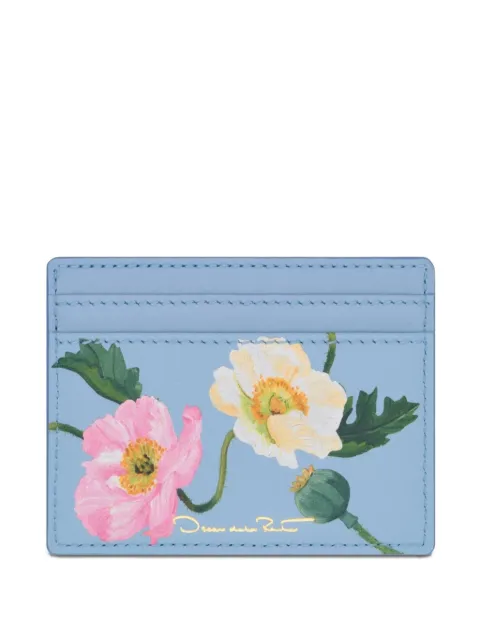 Oscar de la Renta poppy-printed card holder