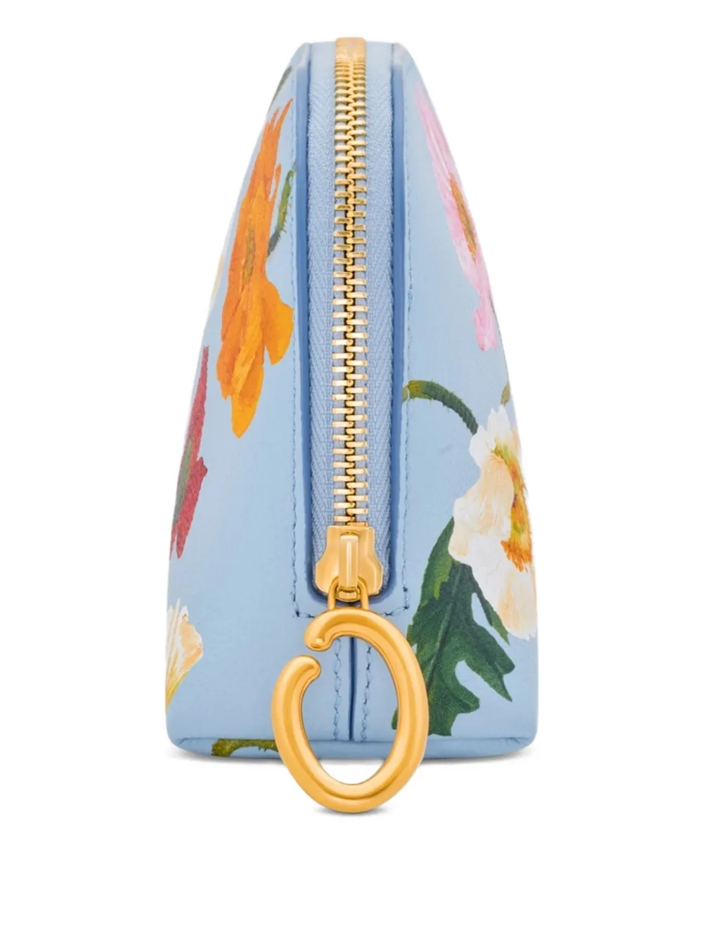 Oscar De La Renta Medium Poppy-printed Makeup Bag In Brown