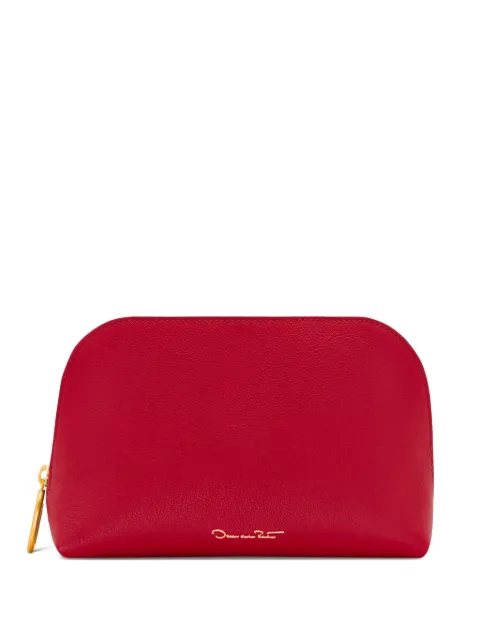 Oscar de la Renta medium zip-up makeup bag