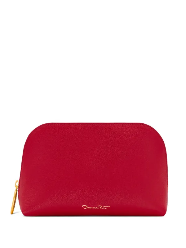 Oscar de la Renta Medium Zip-up Makeup Bag in Red