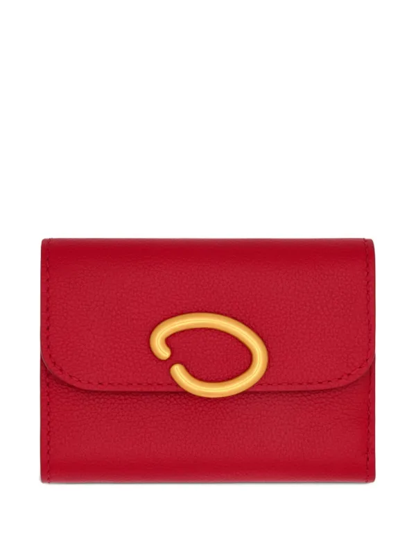 Oscar de la Renta O-detailed Trifold Wallet in Red