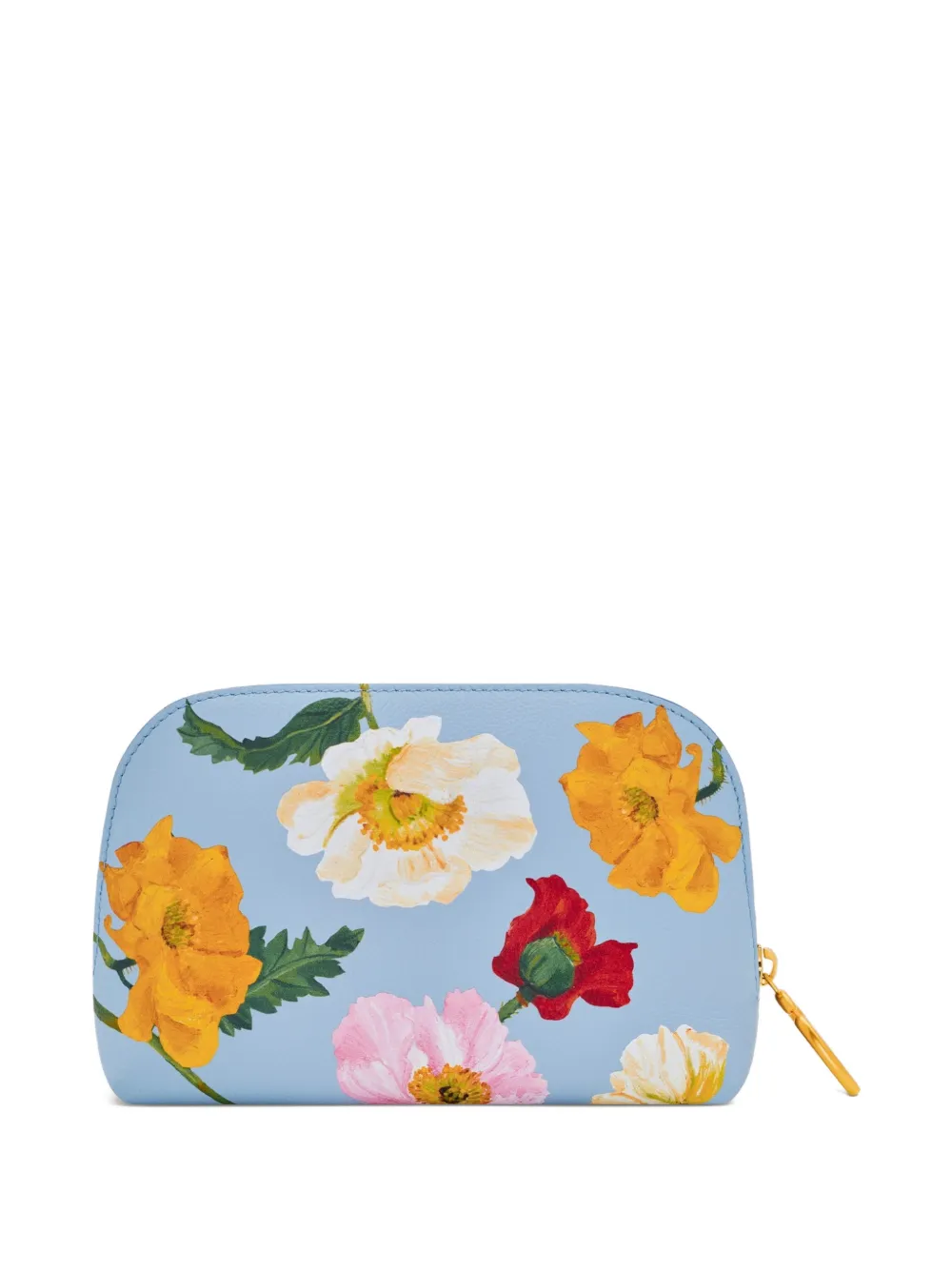 Oscar de la Renta small poppy-printed makeup bag - Blauw
