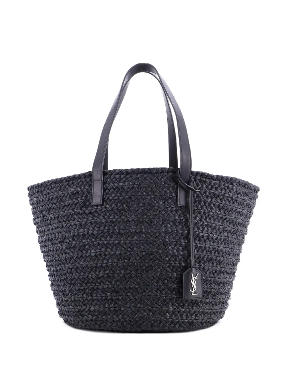 Saint Laurent Pre-Owned Panier Basket Shopper Raffia Medium bucket bag - Nero