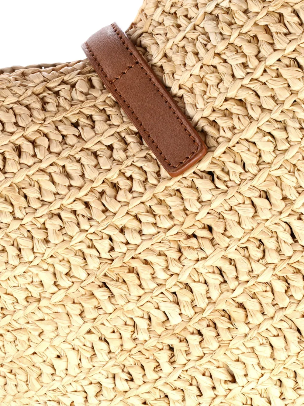 SAINT LAURENT Pre-owned Le 5 A 7 Supple Hobo Raffia And Leather Small Tote Bag In Brown