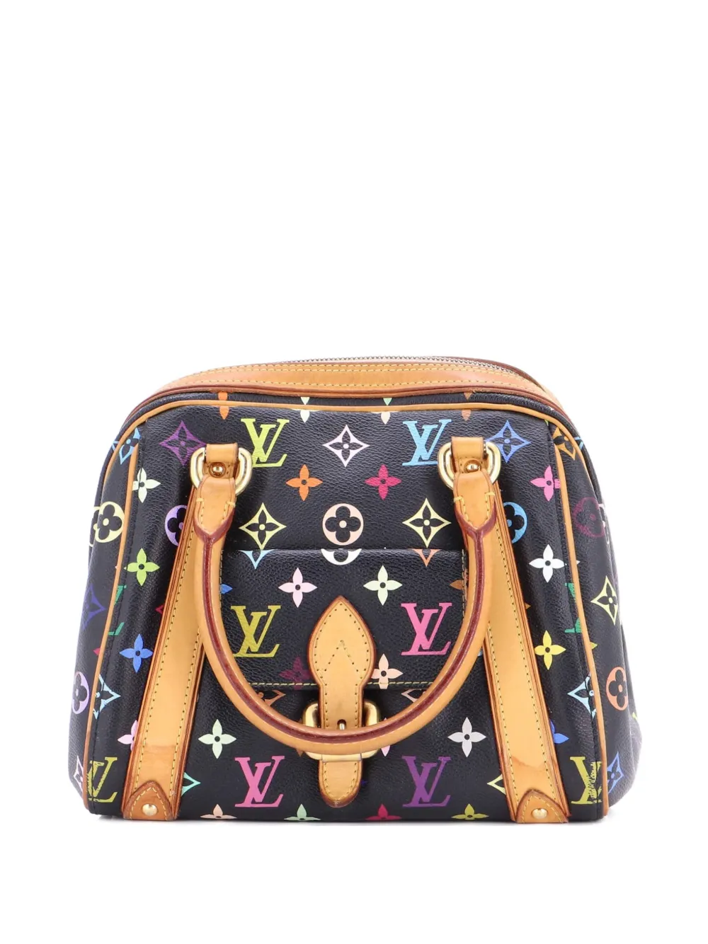 Pre-owned Louis Vuitton Priscilla Handbag Monogram Multicolor Satchel In Black
