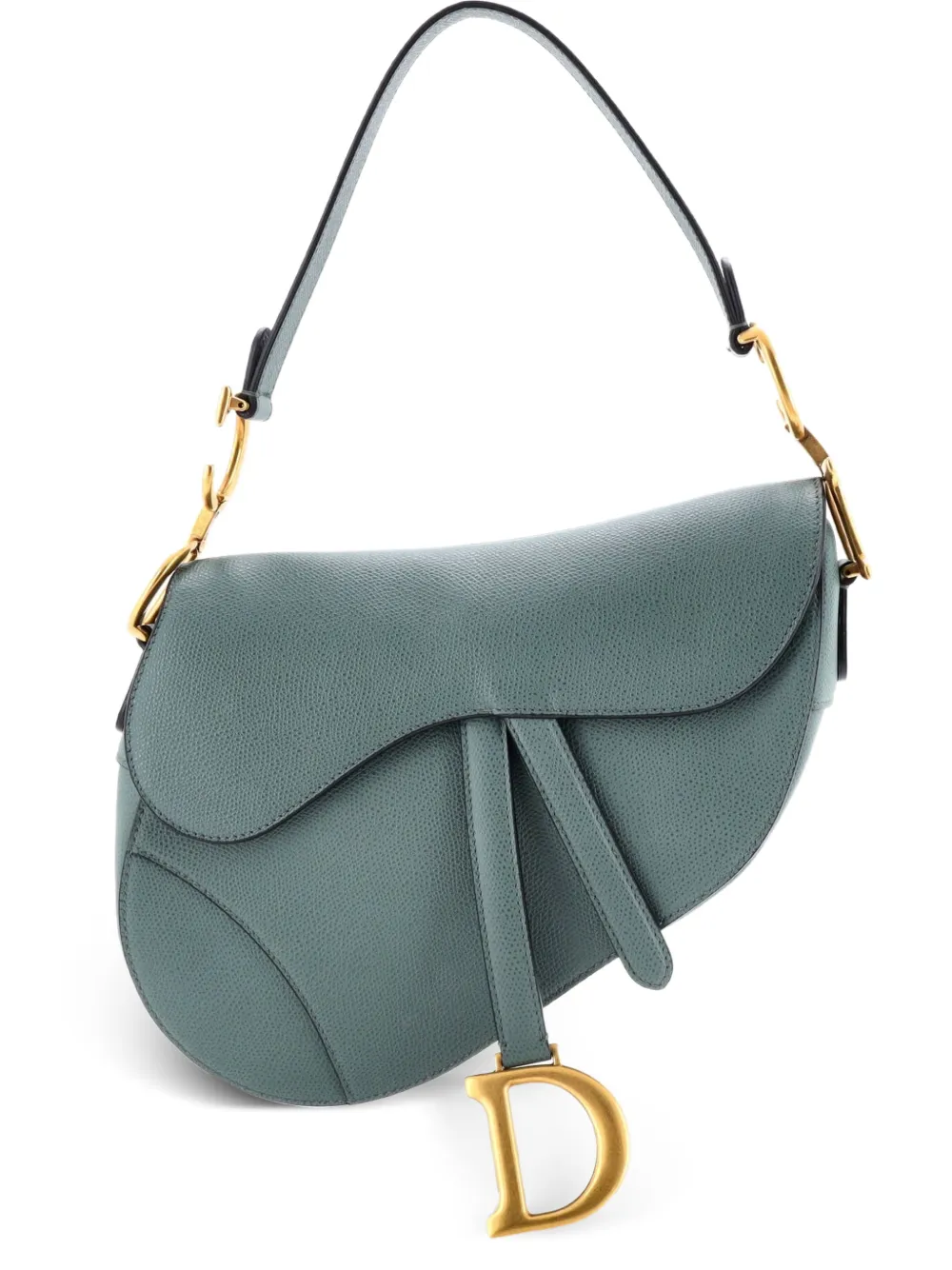Christian Dior Pre-Owned Saddle Handbag Leather Medium shoulder bag - Verde